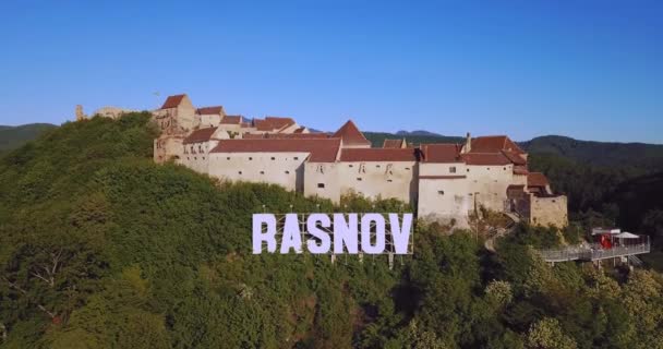 Romanian Ancient Citadel Rasnov Mountain — Stock videók