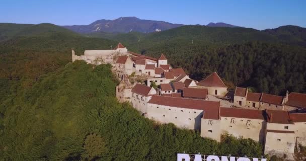 Romanian Ancient Citadel Rasnov Mountain — Stock videók