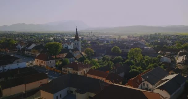Aerial Panorama Rasnov City — Wideo stockowe
