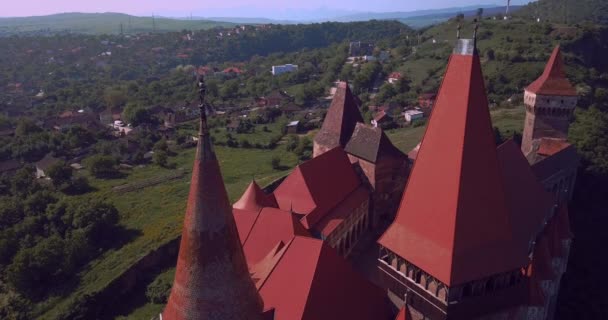 Gothic Corvin Castle Transylvania Romania — Wideo stockowe