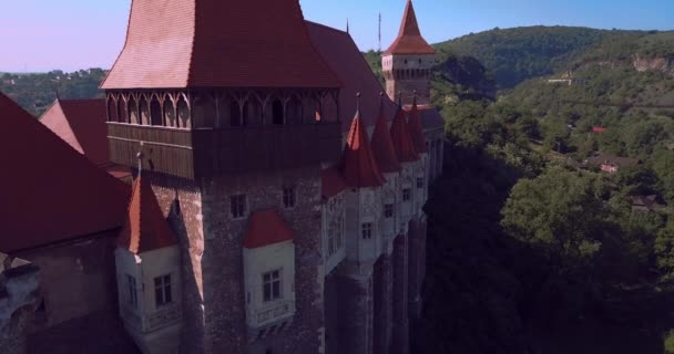 Gothic Corvin Castle Transylvania Romania — ストック動画