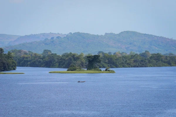 Amazing Natural Landscapes Ghana Atlantic Ocean Coastline Green Forest Blue — стоковое фото