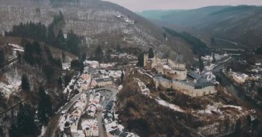 Aerial Panorama of Vianden City in Luxembourg