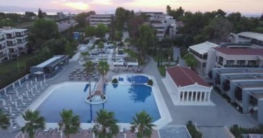 Beautiful Aerial view of the Resort on the Aegean Coast of Greece