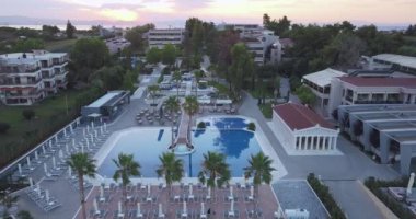 Beautiful Aerial view of the Resort on the Aegean Coast of Greece