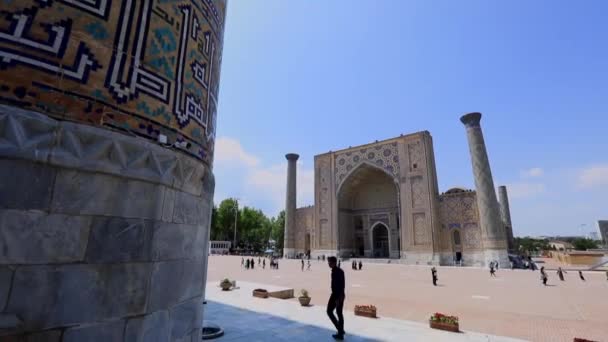 Registan Square Samarkand Ancient Uzbekistan — Stockvideo
