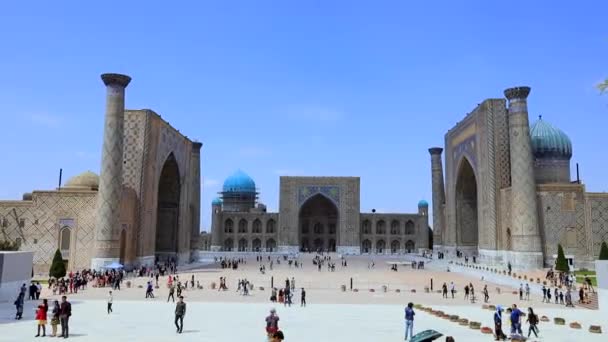 Registan Square Samarkand Ancient Uzbekistan — стокове відео