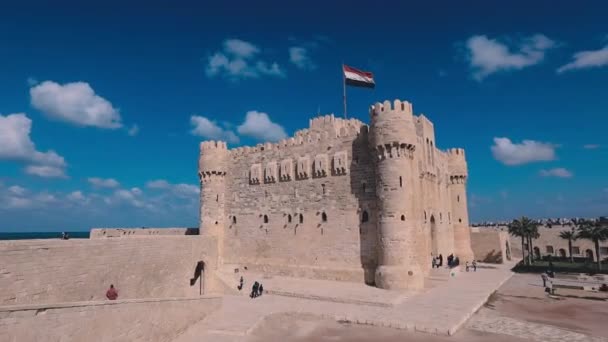 Παλιό Φρούριο Qaitbey Στην Αλεξάνδρεια Της Αιγύπτου — Αρχείο Βίντεο