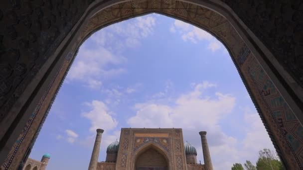 Registan Square Samarkand Ancient Uzbekistan — стоковое видео