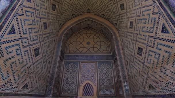 Registan Square Samarkand Ancient Uzbekistan — стоковое видео