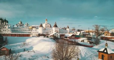 Aerial Panorama Of The Rostov Kremlin, Winter Russian Landscapes