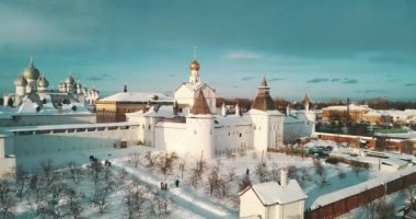 Aerial Panorama Of The Rostov Kremlin, Winter Russian Landscapes