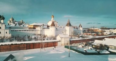 Aerial Panorama Of The Rostov Kremlin, Winter Russian Landscapes