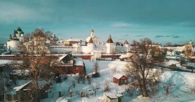 Aerial Panorama Of The Rostov Kremlin, Winter Russian Landscapes