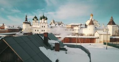 Aerial Panorama Of The Rostov Kremlin, Winter Russian Landscapes