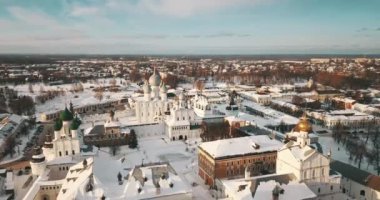 Aerial Panorama Of The Rostov Kremlin, Winter Russian Landscapes