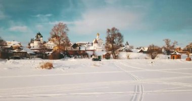 Aerial Panorama Of The Rostov Kremlin, Winter Russian Landscapes