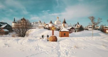 Aerial Panorama Of The Rostov Kremlin, Winter Russian Landscapes