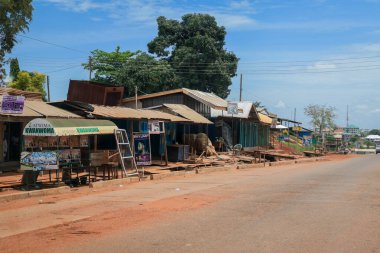 Scenic African Road under the Blue Sky in Ghana, West Africa