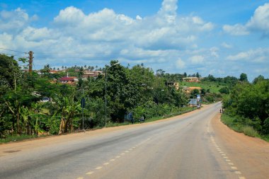 Scenic African Road under the Blue Sky in Ghana, West Africa
