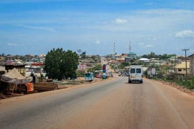Scenic African Road under the Blue Sky in Ghana, West Africa