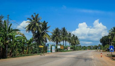 Scenic African Road under the Blue Sky in Ghana, West Africa