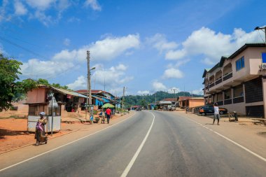 Scenic African Road under the Blue Sky in Ghana, West Africa