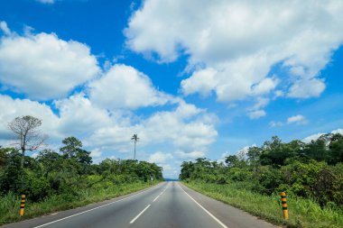 Scenic African Road under the Blue Sky in Ghana, West Africa