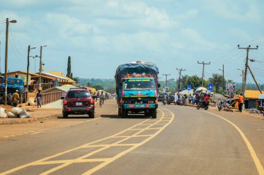 Scenic African Road under the Blue Sky in Ghana, West Africa