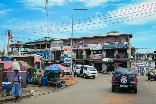 Kumasi Ghana April 2022 Crowded African Road Local Ghana People — Stok fotoğraf