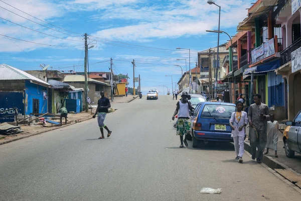 Kumasi Ghana April 2022 Crowded African Road Local Ghana People — Stok fotoğraf