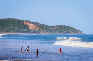 Amazing View to the Sandy Atlantic Coastline of Axim Beach in Ghana, West Africa