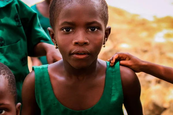 Amedzofe Ghana April 2022 African Pupils Colorful School Uniform Small — стокове фото