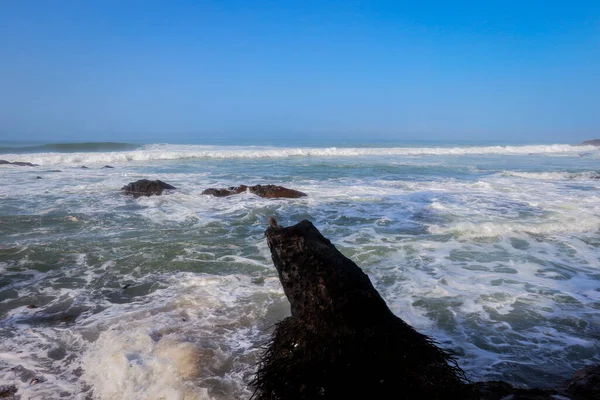 Удивительный Вид Песчаное Атлантическое Побережье Аксим Бич Гане Западная Африка — стоковое фото