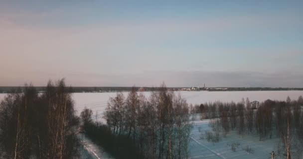 Vue Aérienne Lac Gelé — Video