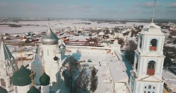 Aerial View Winter Monastery Pereslavl Zalessky Russia – Stock-video