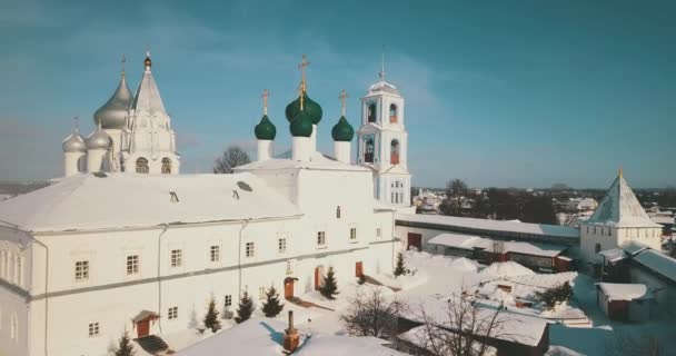 Aerial View Winter Monastery Pereslavl Zalessky Russia — Stock videók