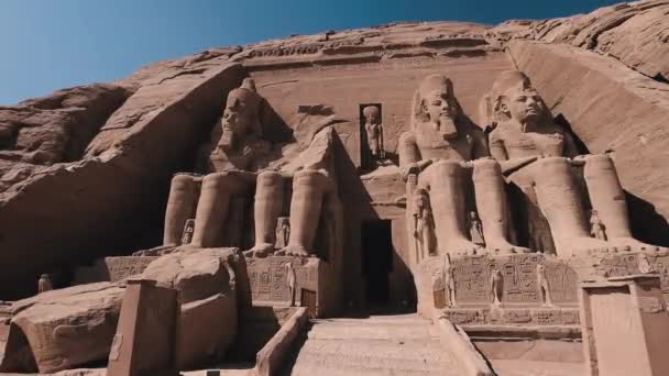 Abu Simbel Temple Main Entrance Statues — Video