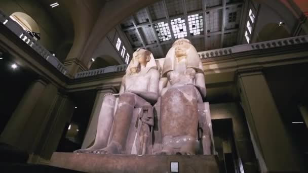 Statues Ancient Gods Cairo Museum Egypt — ストック動画