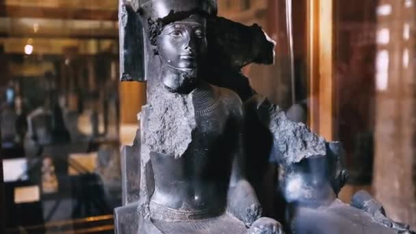 Statues Ancient Gods Cairo Museum Egypt — Stockvideo
