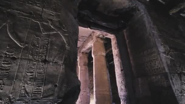 Ancient Temple Abydos Interior Egypt — Stock video