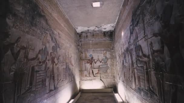 Ancient Temple Abydos Interior Egypt — Wideo stockowe