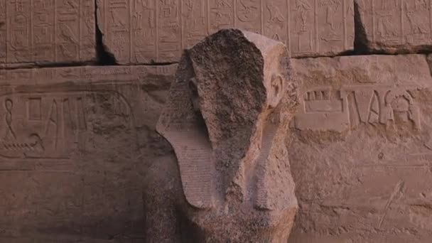 Statues Ancient Karnak Temple Egypt — Vídeo de stock