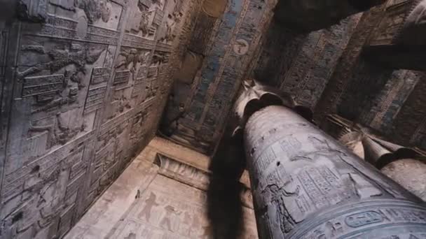 Painted Ceilings Temple Dendera Egypt — Stockvideo