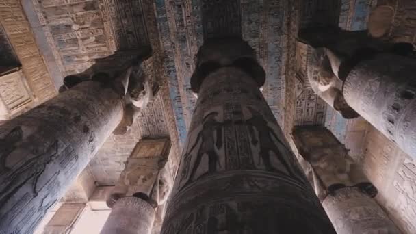 Розмальовані Целіни Храмі Дендери Єгипет — стокове відео