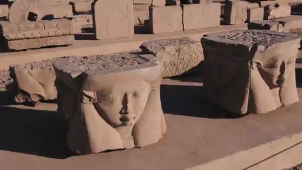 Exterior Ancient Egyptian Temple Dendera — Vídeos de Stock