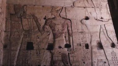 Wall Paintings In The Ancient Egyptian Temple Of Abydos