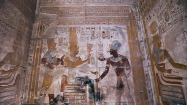Wall Paintings In The Ancient Egyptian Temple Of Abydos