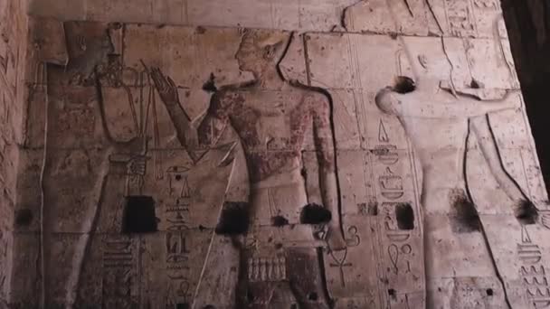 Wall Paintings Ancient Egyptian Temple Abydos — Videoclip de stoc