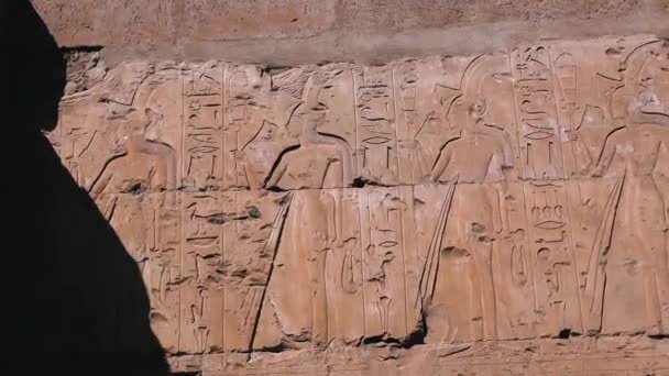 Wall Paintings Ancient Egyptian Temple Abydos — Stok video